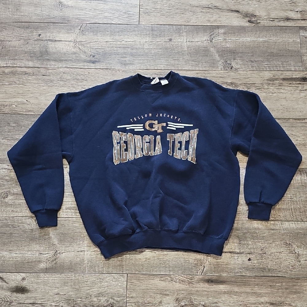 Georgia Tech Yellow Jackets Vintage Navy Blue Men's Sweater